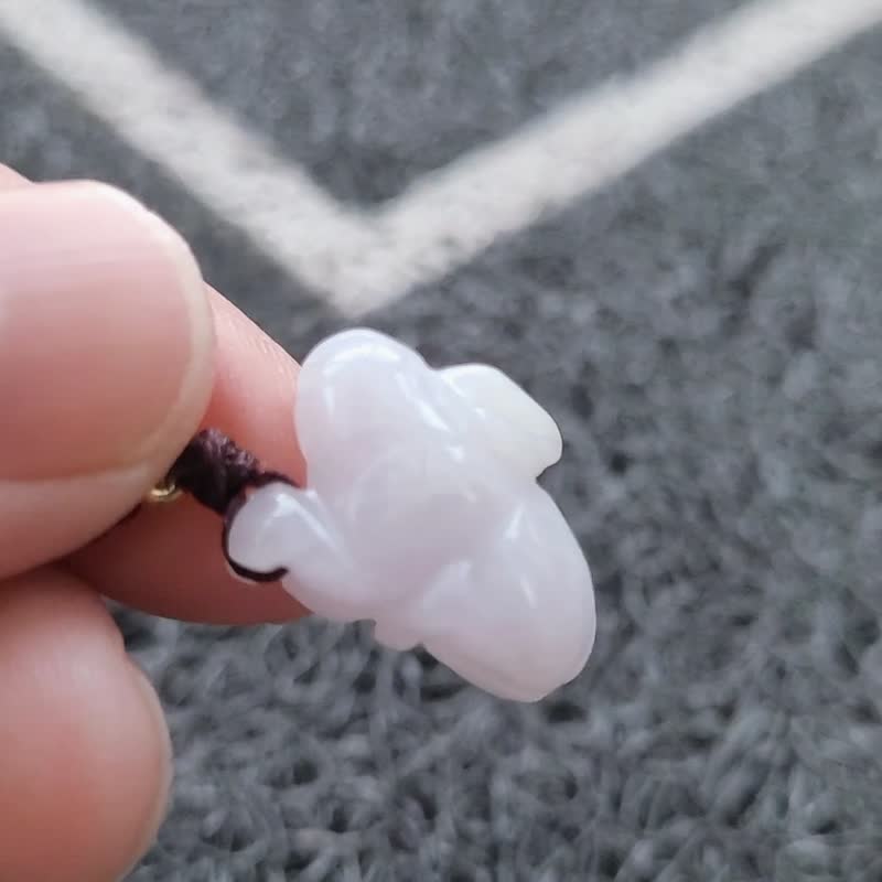 亲翠 天然翡翠 冰一抹紫罗兰基本版兔兔调整式绳链 生肖 - 项链 - 玉石 多色