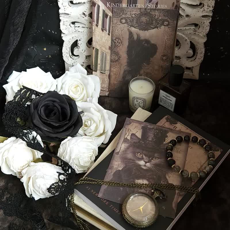 黑x银灰色系水晶手链-I (聚宝盆黑发晶x黑草莓超七x黑金骨x - 手链/手环 - 水晶 黑色