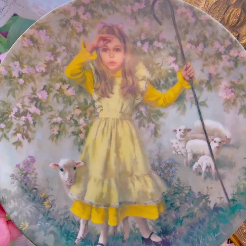 1983 RECO 限量瓷盘 Little Bo Peep 收藏盘 挂盘 库存品 - 盘子/餐盘/盘架 - 瓷 多色