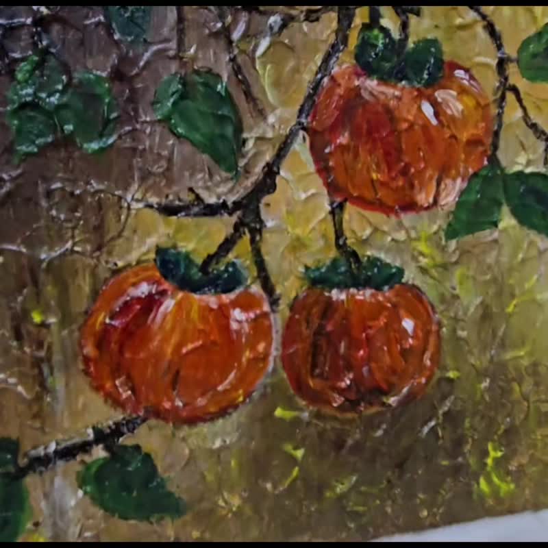 压克力画/丙烯艺术/原创手绘【柿柿如意】30×30装饰挂画 - 摆饰 - 压克力 