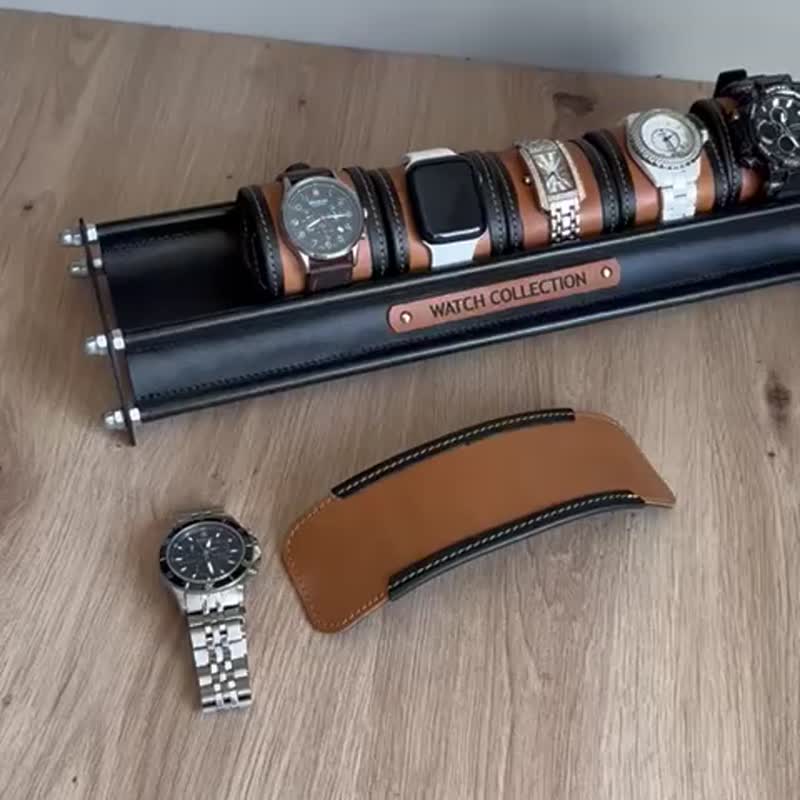 皮革表架，表盒，表架，手表展示柜，圣诞礼物 - 收纳用品 - 真皮 多色