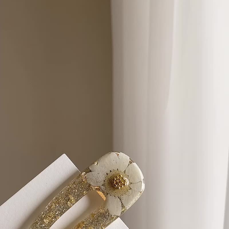 | 暖阳初见 | 干燥花发夹 - 发饰 - 植物．花 金色