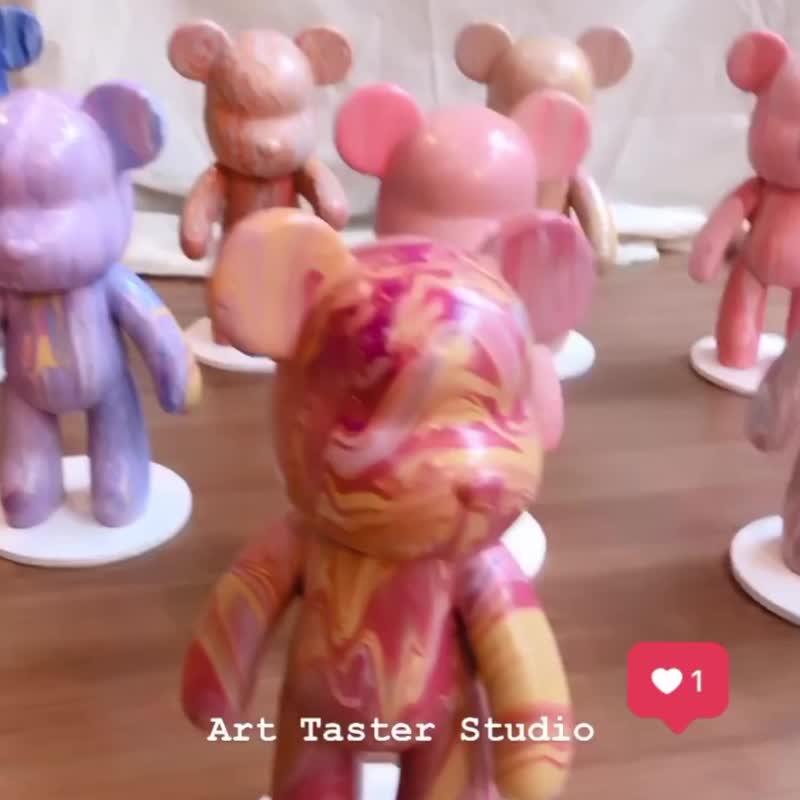 流体熊/流动画/纾压亲子/朋友情侣/团体包班 - 插画/绘画/写字 - 棉．麻 