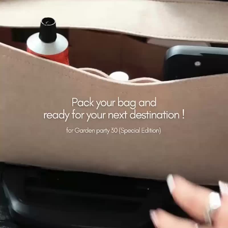 【新设计|香港制造|韩国绒布】手制内袋- Hermes Garden Party 30 - 化妆包/杂物包 - 其他材质 多色