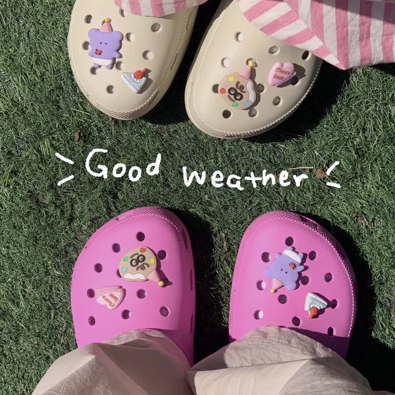 Birthday可爱立体硅胶crocs洞洞鞋鞋花鞋扣装饰智必星 - 其他 - 硅胶 