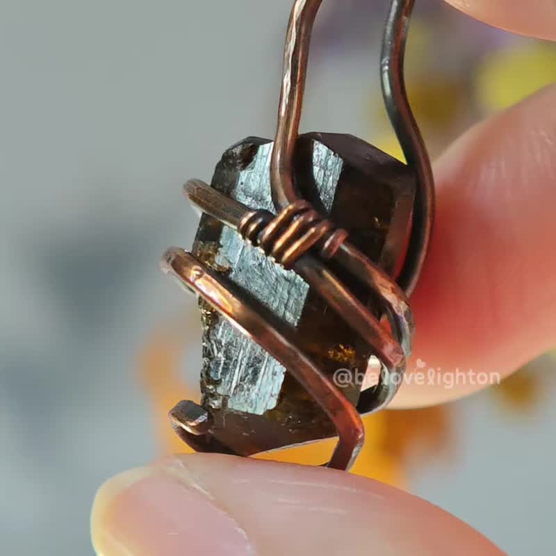 尼泊尔黑金碧玺 红铜项链 招财 避邪 黑碧玺原矿 - 项链 - 铜/黄铜 黑色