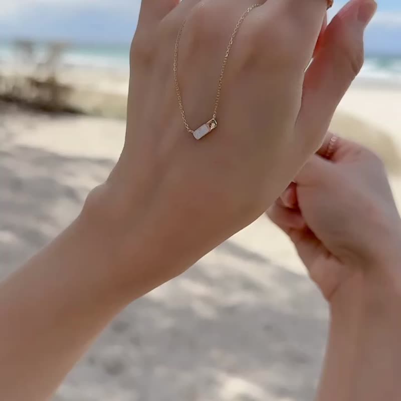 【白巧克力饼干】纯银贝壳项链 - 项链 - 其他金属 金色