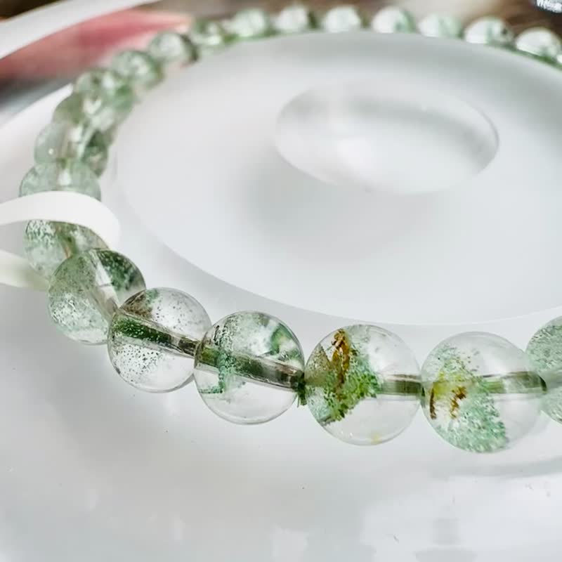 小精品天然鲜绿翠绿幽灵 6mm9.68g 正财事业贵人缘生意缘带共识 - 手链/手环 - 水晶 绿色