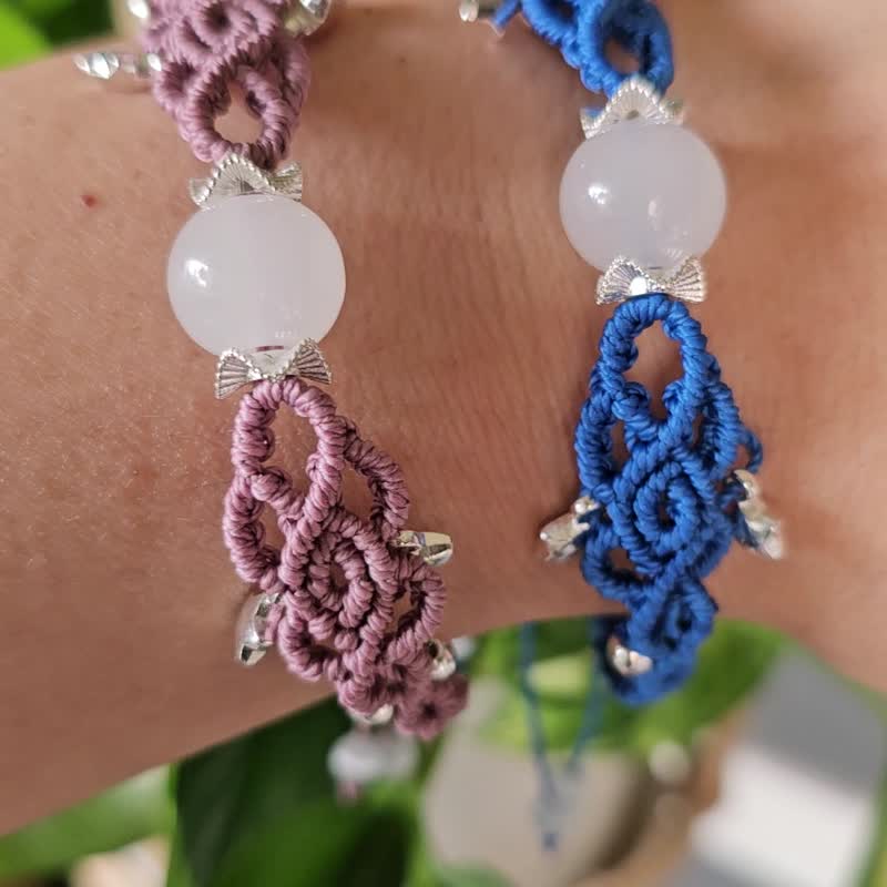 玉石蜡线编织手链 - 手链/手环 - 宝石 