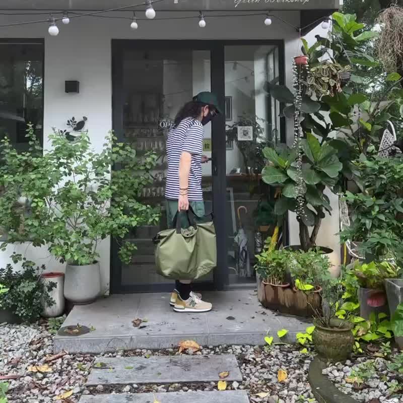 轻舟系列大容量斜挎单肩手提包短途旅行包健身包可套拉杆箱使用包 - 侧背包/斜挎包 - 尼龙 绿色