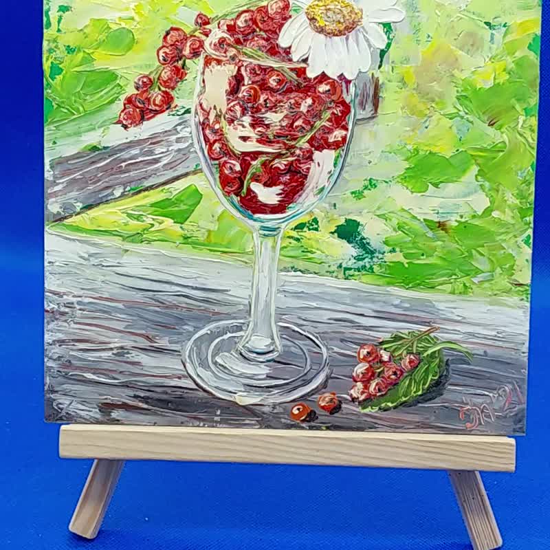 雏菊和红醋栗。夏季静物。原创油画。艺术墙 - 墙贴/壁贴 - 其他材质 多色