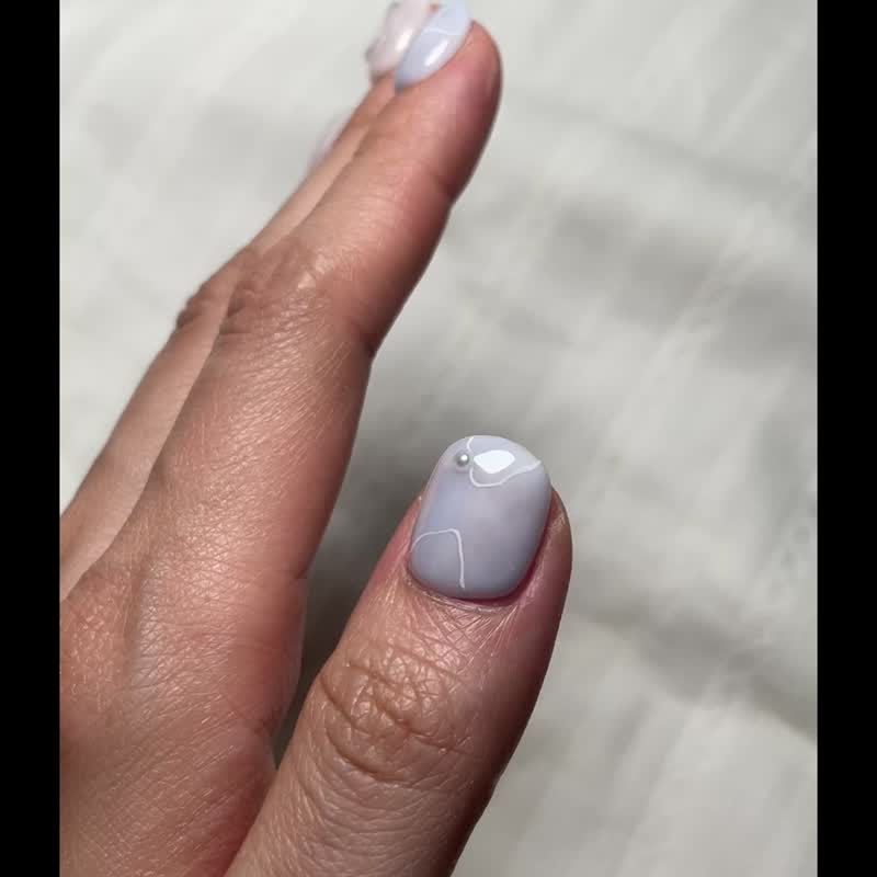 【订制】NO.020 蓝色泪珠 | 手工穿戴甲 - 指甲油/指甲贴 - 其他材质 蓝色