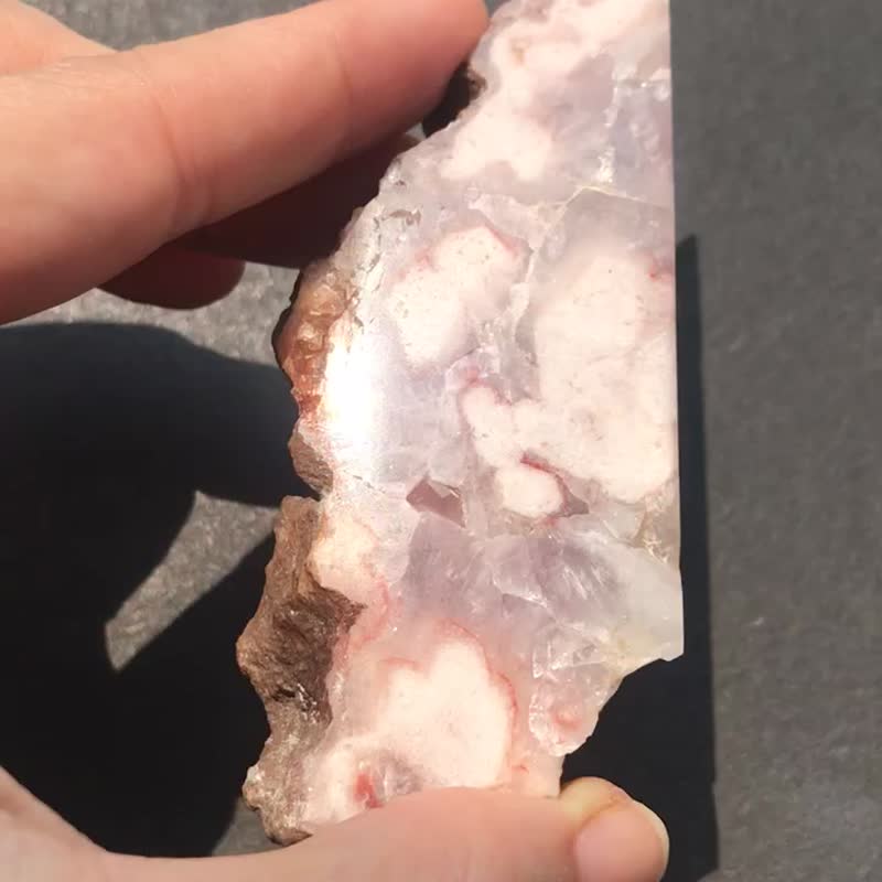 玛达加斯加 樱花玛瑙片 水晶洞 水晶花球 盆景 crystal 摆设 摆件 - 摆饰 - 水晶 粉红色