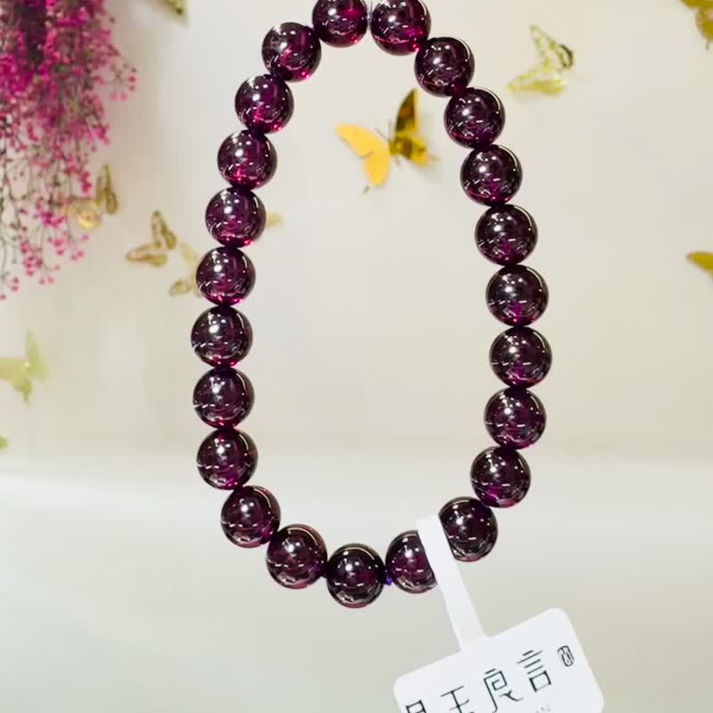 精品绝美晶体紫牙乌水晶8mm27.18g美容水晶气血循环 - 手链/手环 - 水晶 紫色