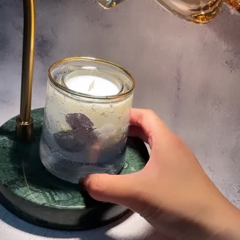 花漾水晶容器香薰蜡烛 - 蓝天 【柑橘常春藤香气】 - 蜡烛/烛台 - 蜡 