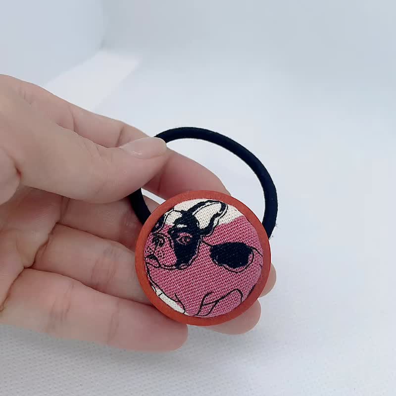 手工原木发束-粉红法斗 - 发饰 - 棉．麻 