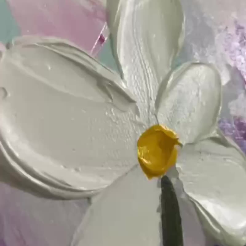 花语  油画/抽象/原创商品/装饰画/挂画客厅餐厅手绘肌理质感画 - 海报/装饰画/版画 - 亚麻 