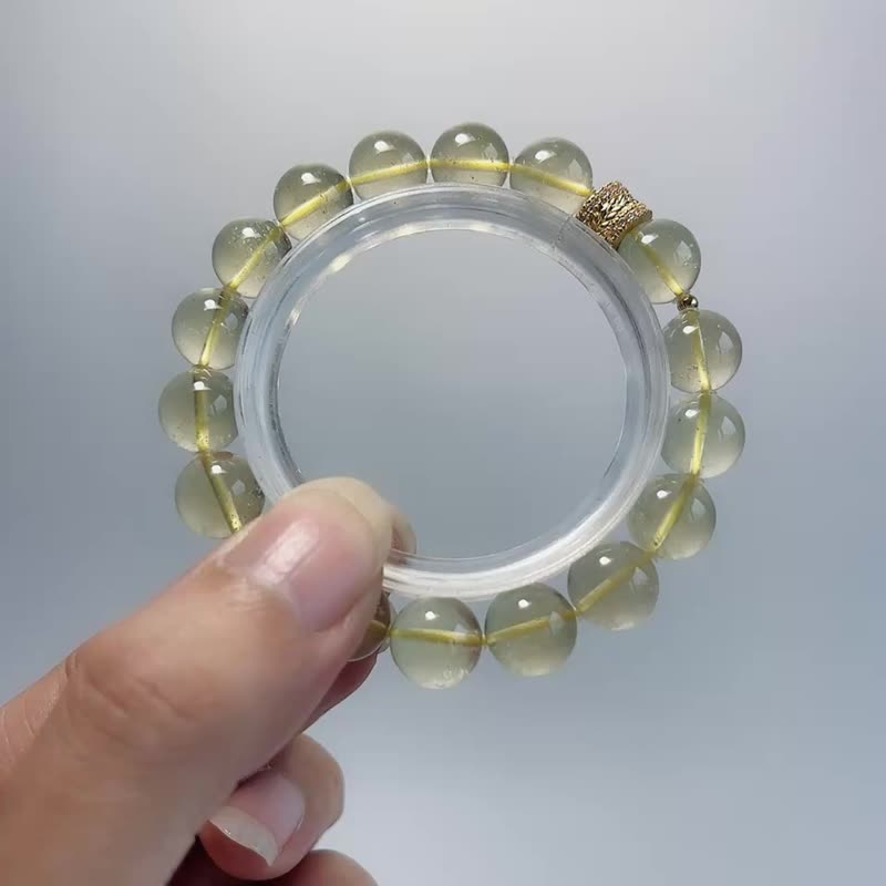星际陨石 利比亚黄金陨石 10.2 mm 手链 - 手链/手环 - 宝石 金色
