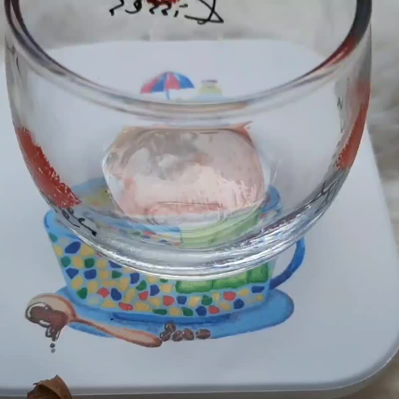 有现货-水豚杯垫卡皮巴拉杯垫陶瓷杯垫圭藻土杯垫-水彩插画杯垫 - 杯垫 - 陶 红色