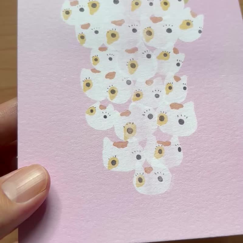 Cyndraw 猫猫的葡萄明信片 - 卡片/明信片 - 纸 粉红色