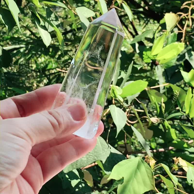 CrystalCorner隅石丨天使之翼蓝针水晶丨巴西蓝针白水晶柱 168.5g - 摆饰 - 水晶 白色