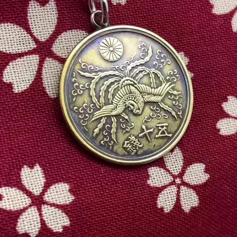 凤凰古钱币项链，黄铜材质 - 项链 - 铜/黄铜 金色