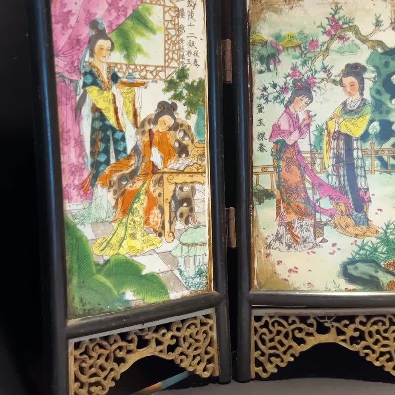 金陵十二钗瓷板画 屏风 瓷板画 瓷器 红楼梦 艺术收藏 中国传统 - 摆饰 - 瓷 多色