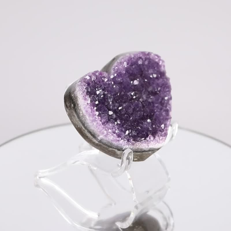 ESP 乌拉圭紫晶爱心 2160110  开运小物紫水晶 小资族轻松入 - 摆饰 - 水晶 紫色