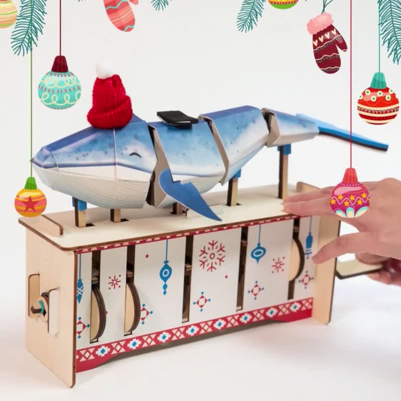 圣诞鲸鱼自动机 - 木工/竹艺/纸艺 - 木头 