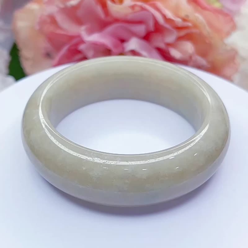 NO.123稀有唯美蓝冰雪花佘太翠 内径58 MM 圈口 佘太玉 手环 手镯 - 手链/手环 - 玉石 多色