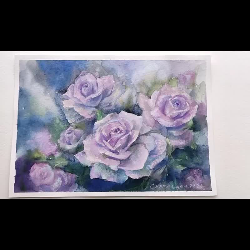 Rose Painting Floral Watercolor Original Art Flowers Wall Art Roses Artwork - 海报/装饰画/版画 - 纸 多色