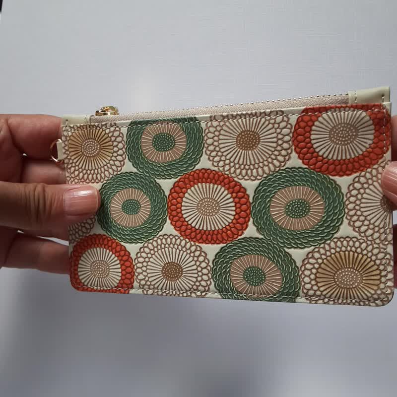 碎片盒 Kasagiku 绿色/橙色 - 证件套/卡套 - 真皮 橘色