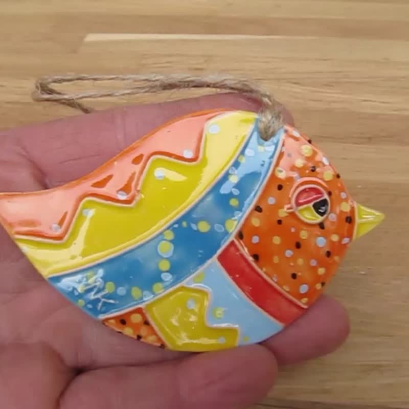 陶瓷雀项链吊坠，陶瓷雀首饰吊坠，雀壁饰，cer - 项链 - 陶 多色