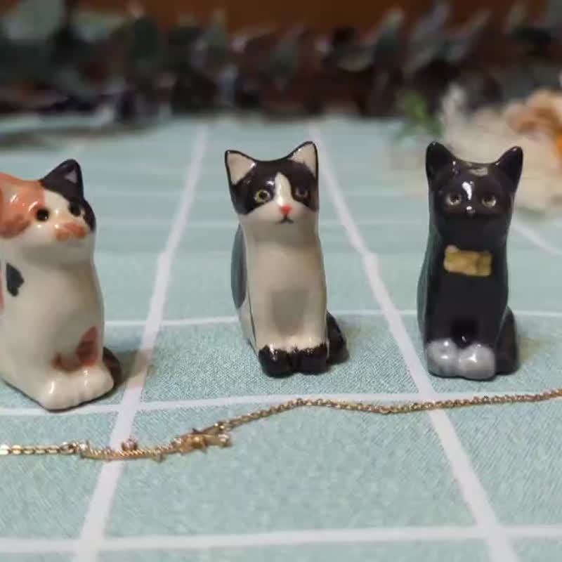 三花小椛猫 - 手工陶艺公仔 | 送礼最佳选择 - 摆饰 - 陶 橘色