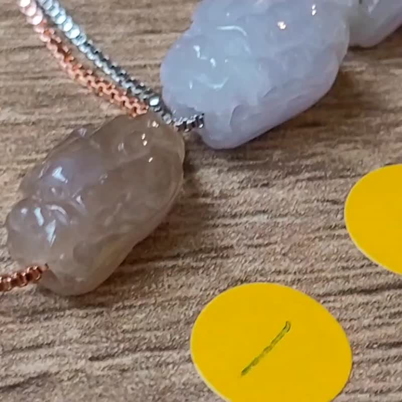 【亲翠】天然翡翠 冰紫极精致九子小龙头细节多美锁骨链 生肖 龙 - 项链 - 玉石 