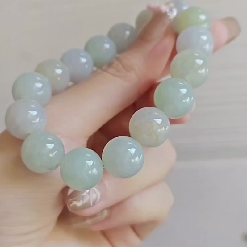 招财•转运|莫兰迪细糯微冰多宝大卡珠|缅甸A货翡翠手串珠串 - 手链/手环 - 玉石 