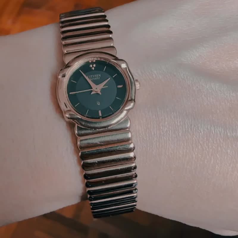 90年代 日本星辰石英表 Bleu noir - 女表 - 其他金属 金色