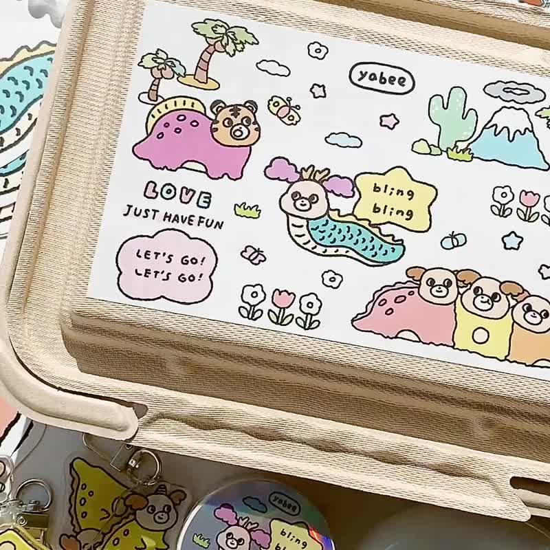 开心动物园/开心恐龙动物园文具礼盒/福袋 - 贴纸 - 纸 多色
