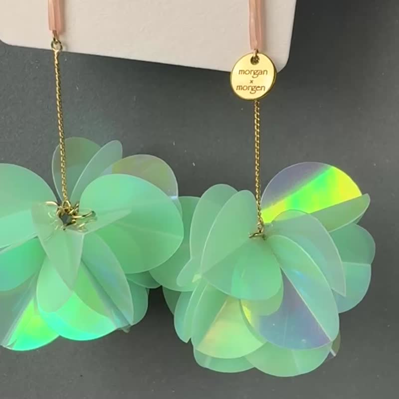 绣球花-大 - 耳环/耳夹 - 塑料 橘色