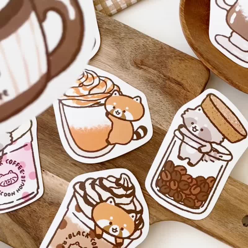 浣熊菓子屋七代大贴纸/共10款/防水贴纸 - 贴纸 - 纸 多色