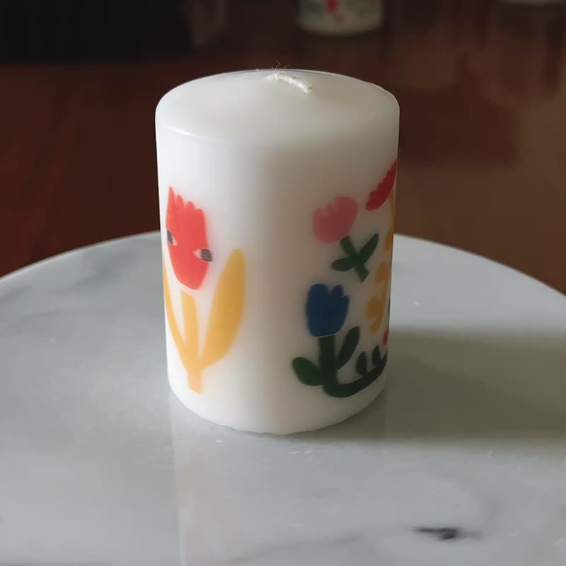 【也形】| 当作主角的装饰蜡烛 | 柱状裸烛燃烧后仍可保有图样 - 蜡烛/烛台 - 蜡 