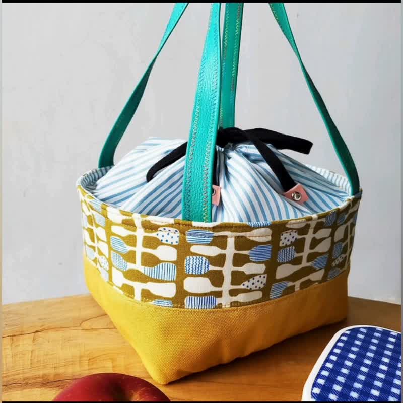 免水洗/保温保冷餐袋-小小窝 芥末色 长方形Waterproof Lunch Bag - 便当盒/饭盒 - 防水材质 多色