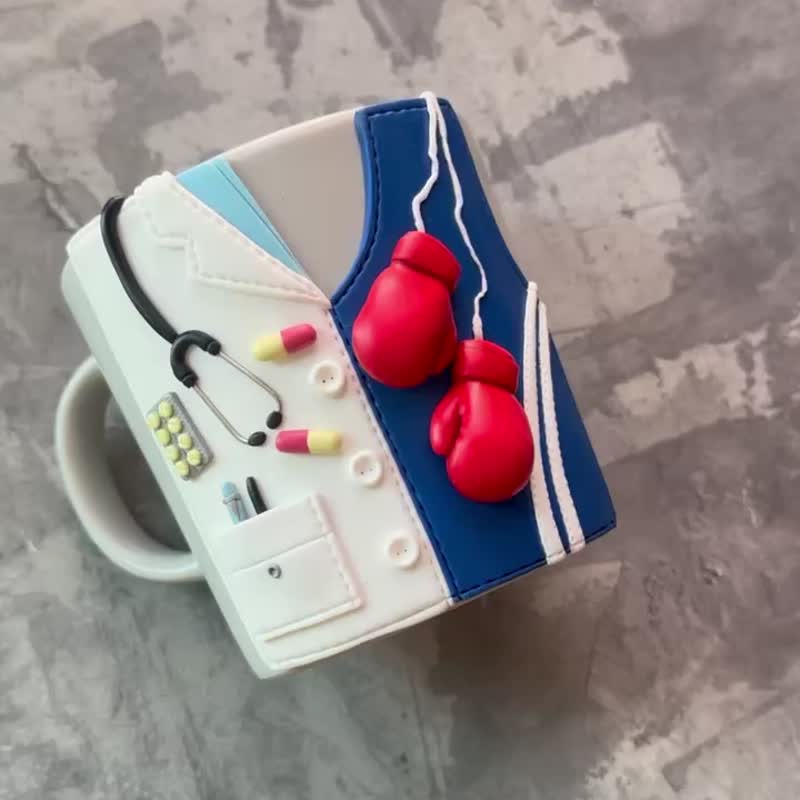 Custom dentist tea mug, Doctor coffee cup, medical nurse - 花瓶/陶器 - 玻璃 白色