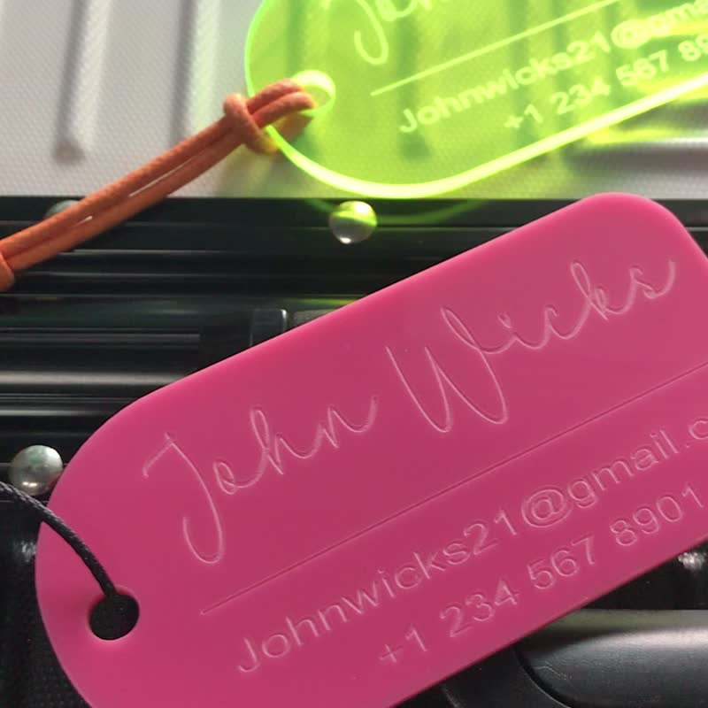 Rectangle Luggage Tag  |  Luggage Tags | Luggage Tag Personalized (1 piece) - 行李箱/行李箱保护套 - 压克力 