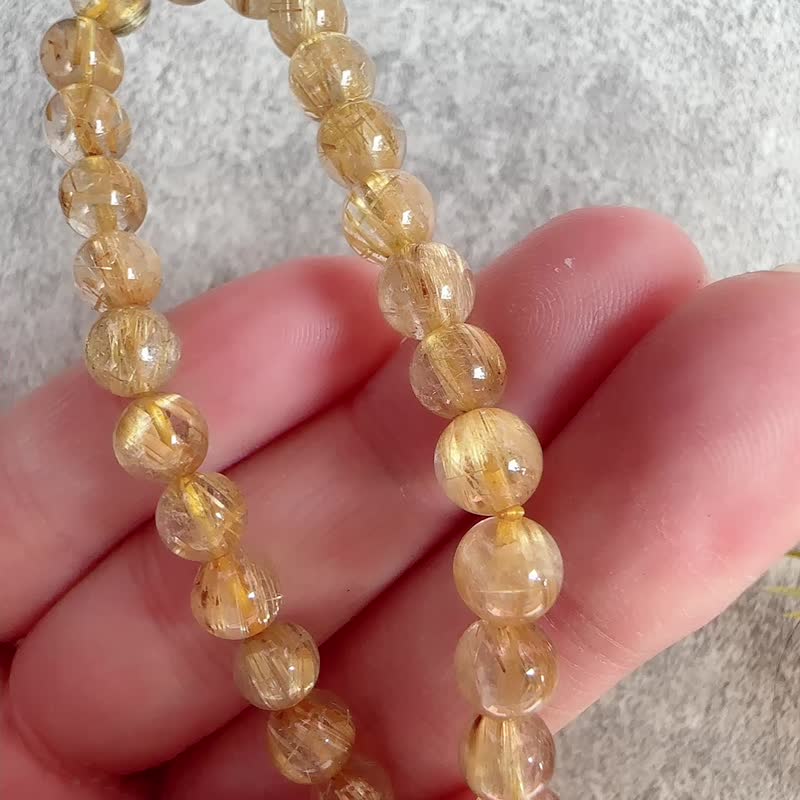 心忱-钛晶 手串 旺财旺运旺旺 - 手链/手环 - 水晶 黄色