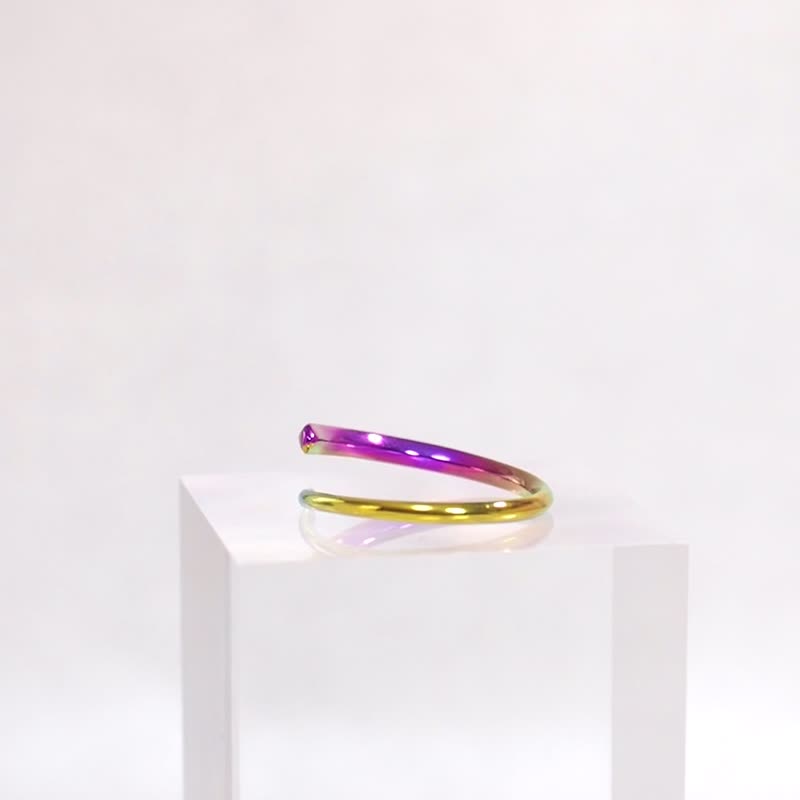 纯钛戒指 回顾 秋色 - 戒指 - 其他金属 紫色