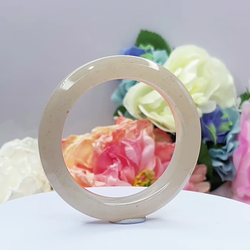 NO.169唯美冰种紫玉六方镯 内径 53MM 圈口 佘太翠玉镯 手环 手镯 - 手链/手环 - 玉石 紫色