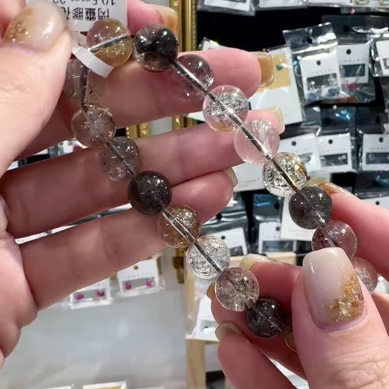 小美品胶花闪灵10.5mm32.25g净化七轮能量磁场助眠净化磁场 - 手链/手环 - 水晶 多色