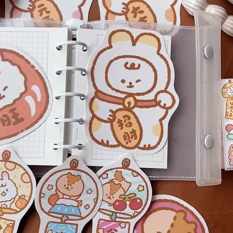 软绵绵的/软绵绵的御守大贴纸十二代/防水贴纸/共12款 - 贴纸 - 纸 多色