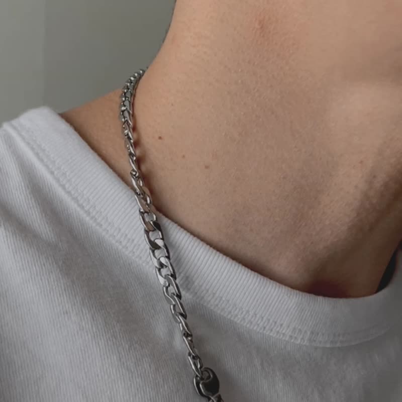 Unisex | 极昼系 - 日晕 * 天山蓝 沟通 智慧 信心 不锈钢项链 - 项链 - 水晶 银色